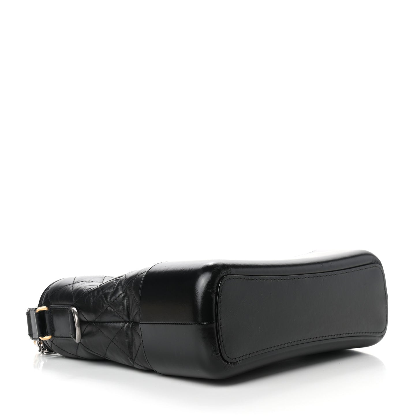 Aged Calfskin Quilted Medium Gabrielle Hobo Black
