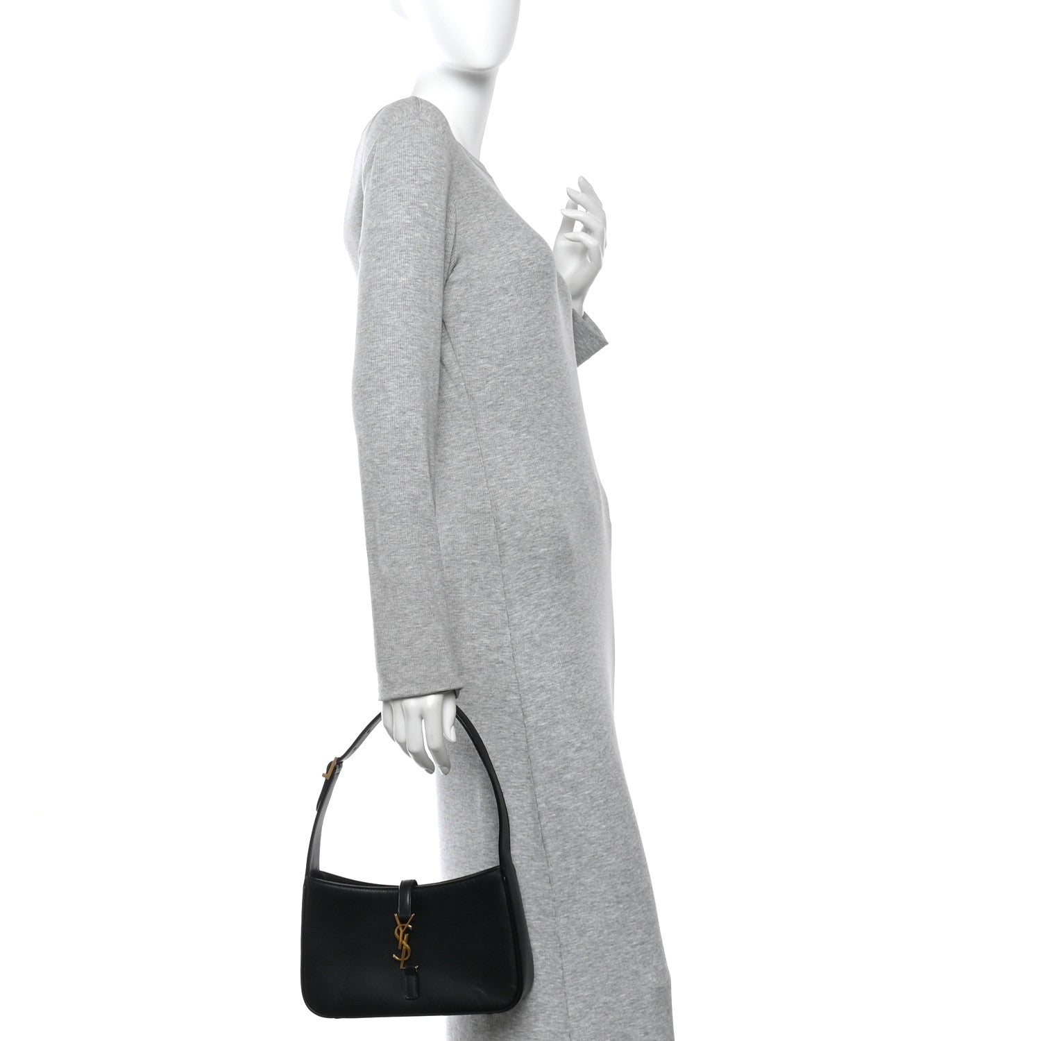 Saint Laurent Smooth Calfskin Le 5 A 7 Hobo Black 2 of 12