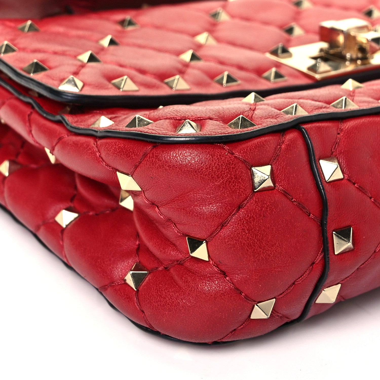 Valentino Garavani Nappa Small Rockstud Spike Shoulder Bag Rosso Valentino 6 of 7