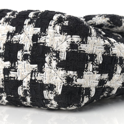 Chanel Tweed Quilted Large Chanel 19 Flap Black Ecru White 9 of 9