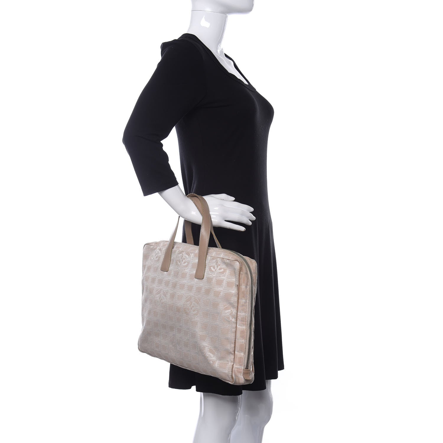Chanel Nylon Travel Briefcase Beige 2 of 17