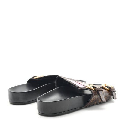 Louis Vuitton Monogram Patch Work World Tour Bom Dia Flat Mule 37 Black 5 of 9