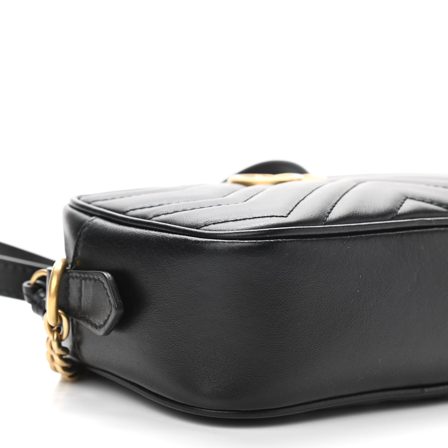 Calfskin Matelasse Mini GG Marmont Chain Shoulder Bag Black