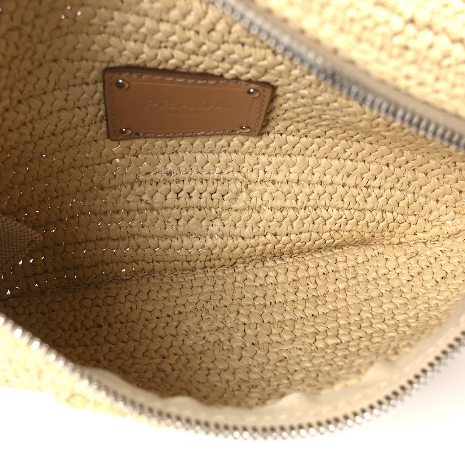 Prada Yarn Raffia Effect Crochet Belt Bag Naturale 5 of 10