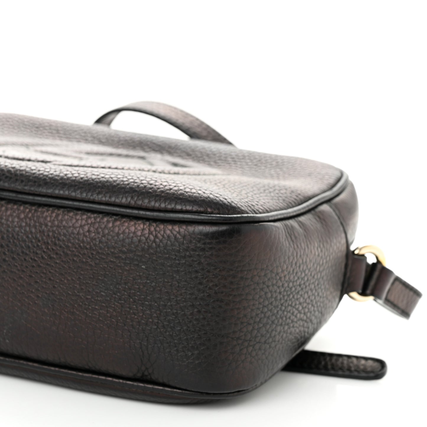 Pebbled Calfskin Small Soho Disco Bag Black