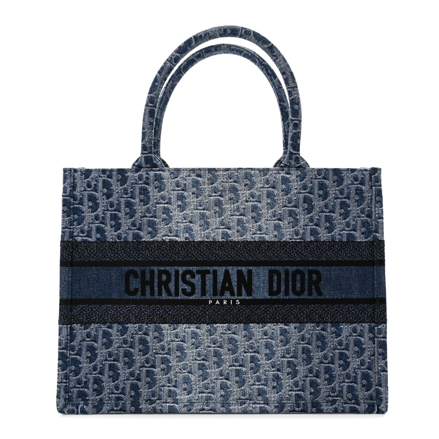 Oblique Denim Medium Book Tote Blue