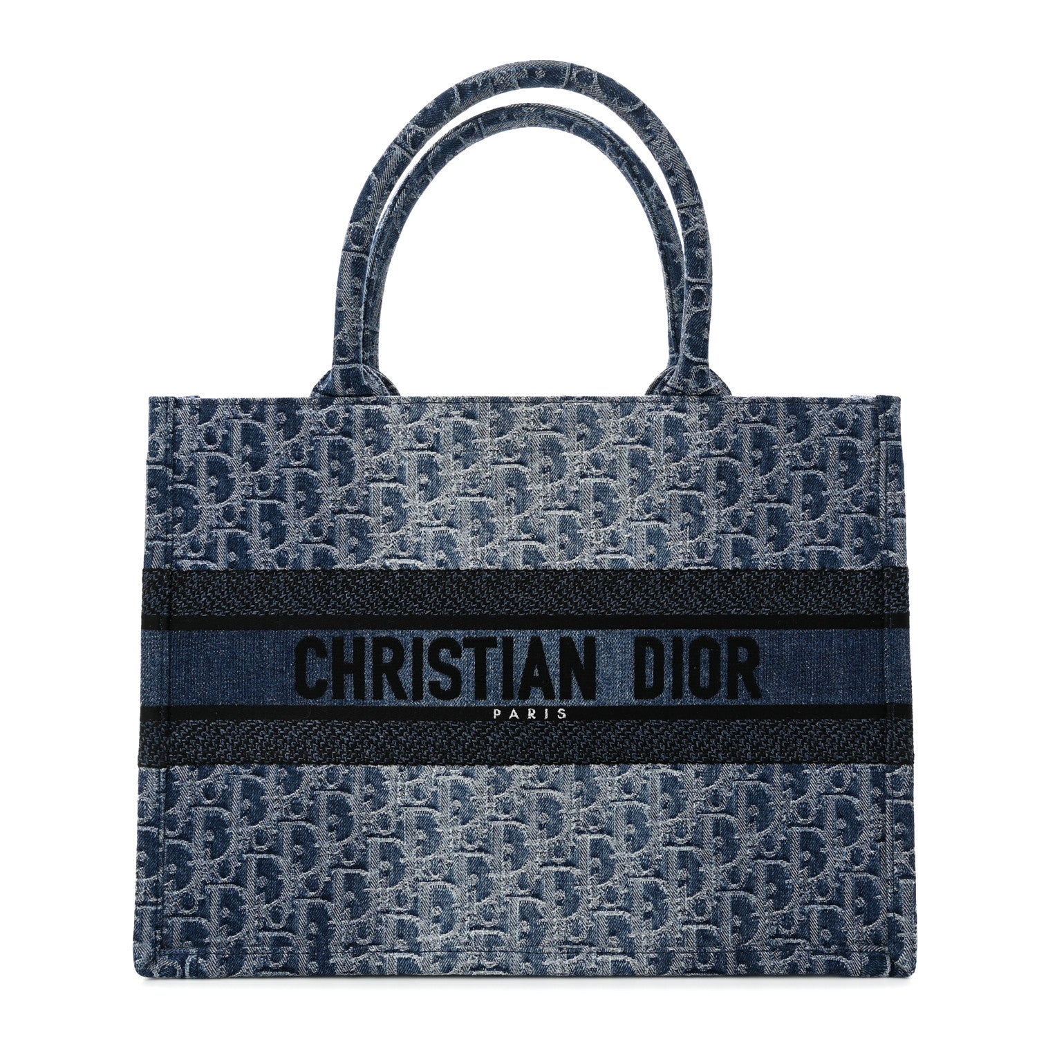 Christian Dior Oblique Denim Medium Book Tote Blue 1 of 10