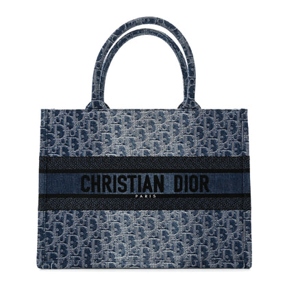 Christian Dior Oblique Denim Medium Book Tote Blue 1 of 10