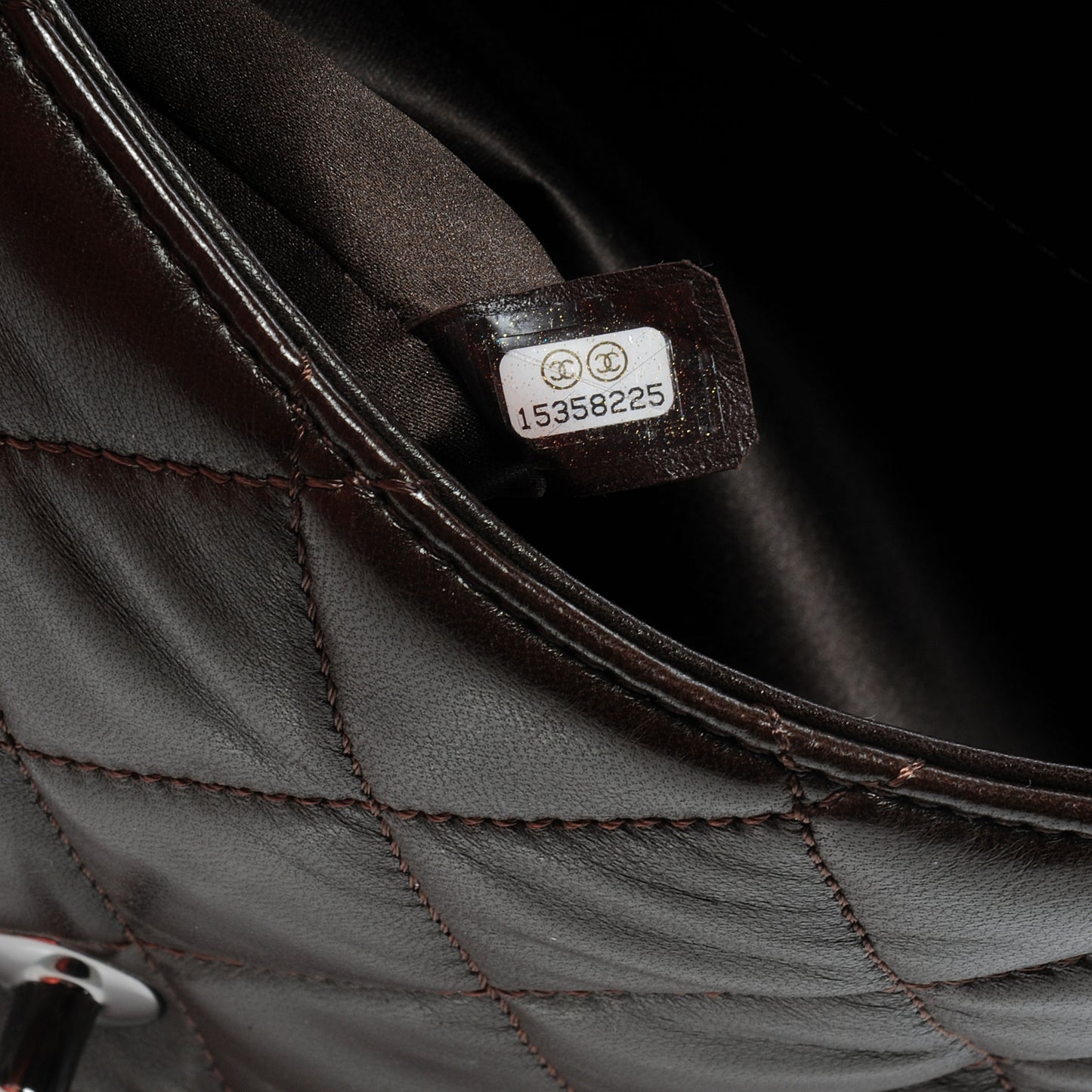 Lambskin Quilted 3 Large Flap Dark Brown