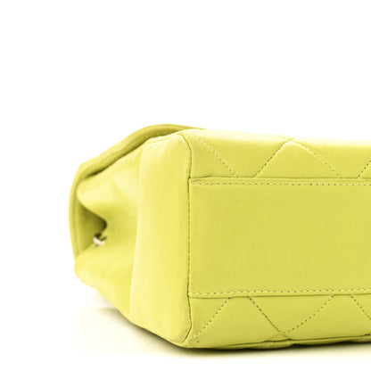Chanel Lambskin Quilted CC Single Flap Green 10 of 14