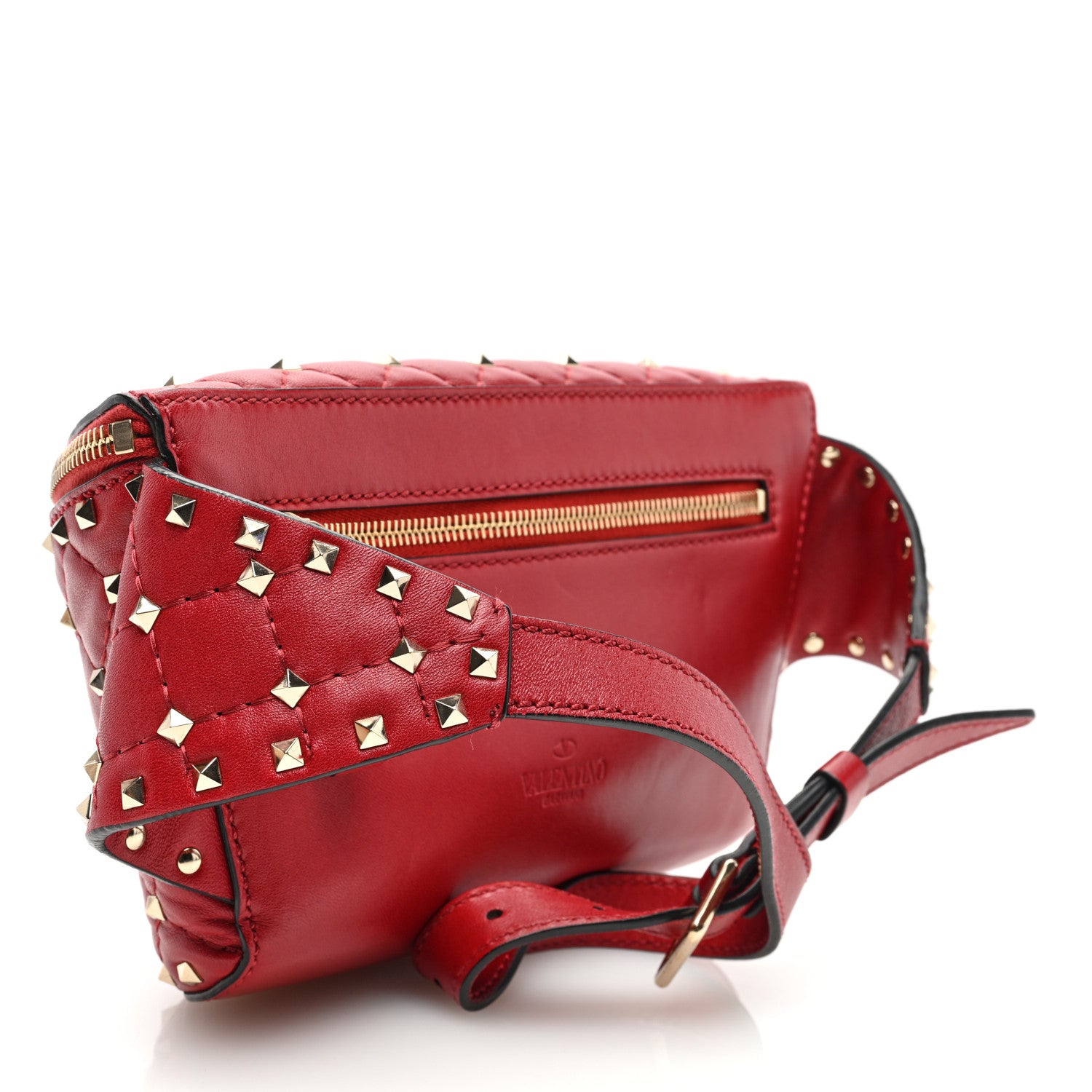 Valentino Garavani Lambskin Free Rockstud Spike Belt Bag 85 Rosso Valentino 3 of 9