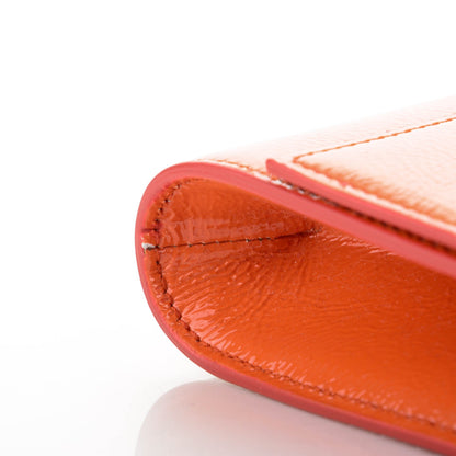 Saint Laurent Textured Patent Monogram Large Belle De Jour Clutch Orange 8 of 8