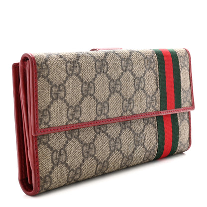 Gucci GG Supreme Monogram Web Continental Wallet Red 3 of 8
