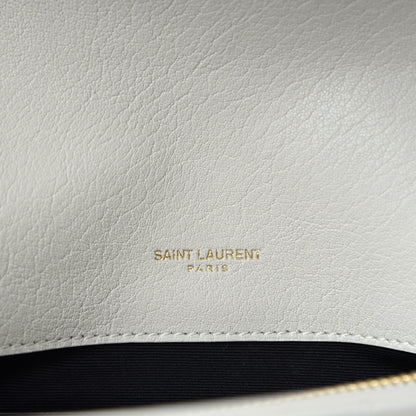 Saint Laurent Sheepskin Matelasse Chevron Monogram Medium College Bag Crema Soft 9 of 11