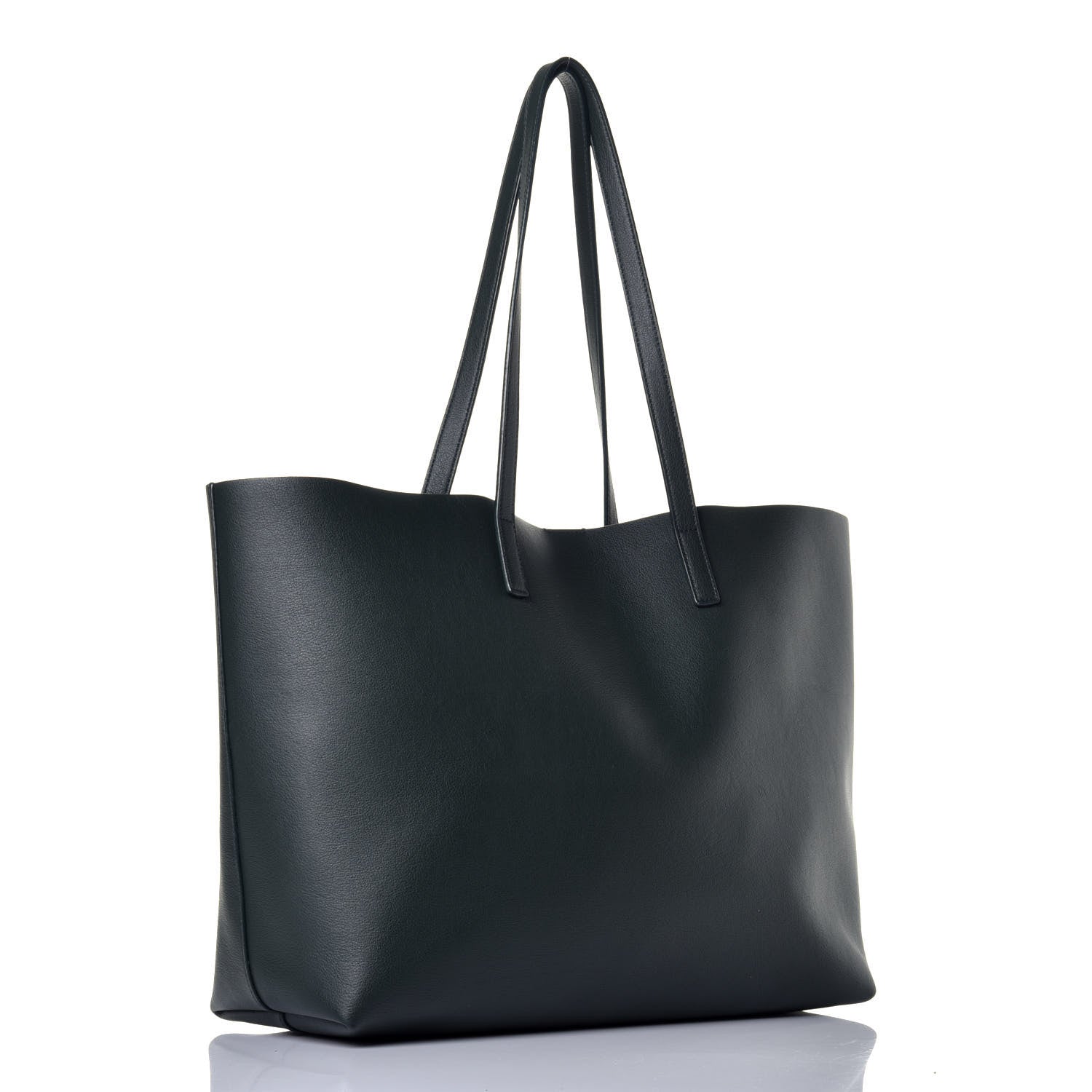 Saint Laurent Calfskin Large Shopping Tote Dark Green 3 of 10