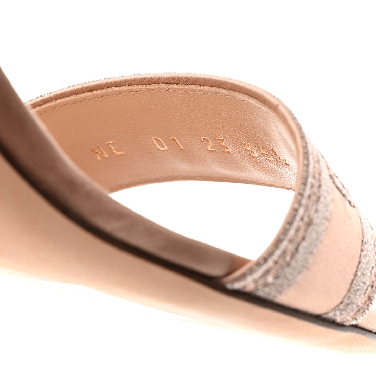 Satin Embroidered Dway 65mm Sandals 35.5 Nude