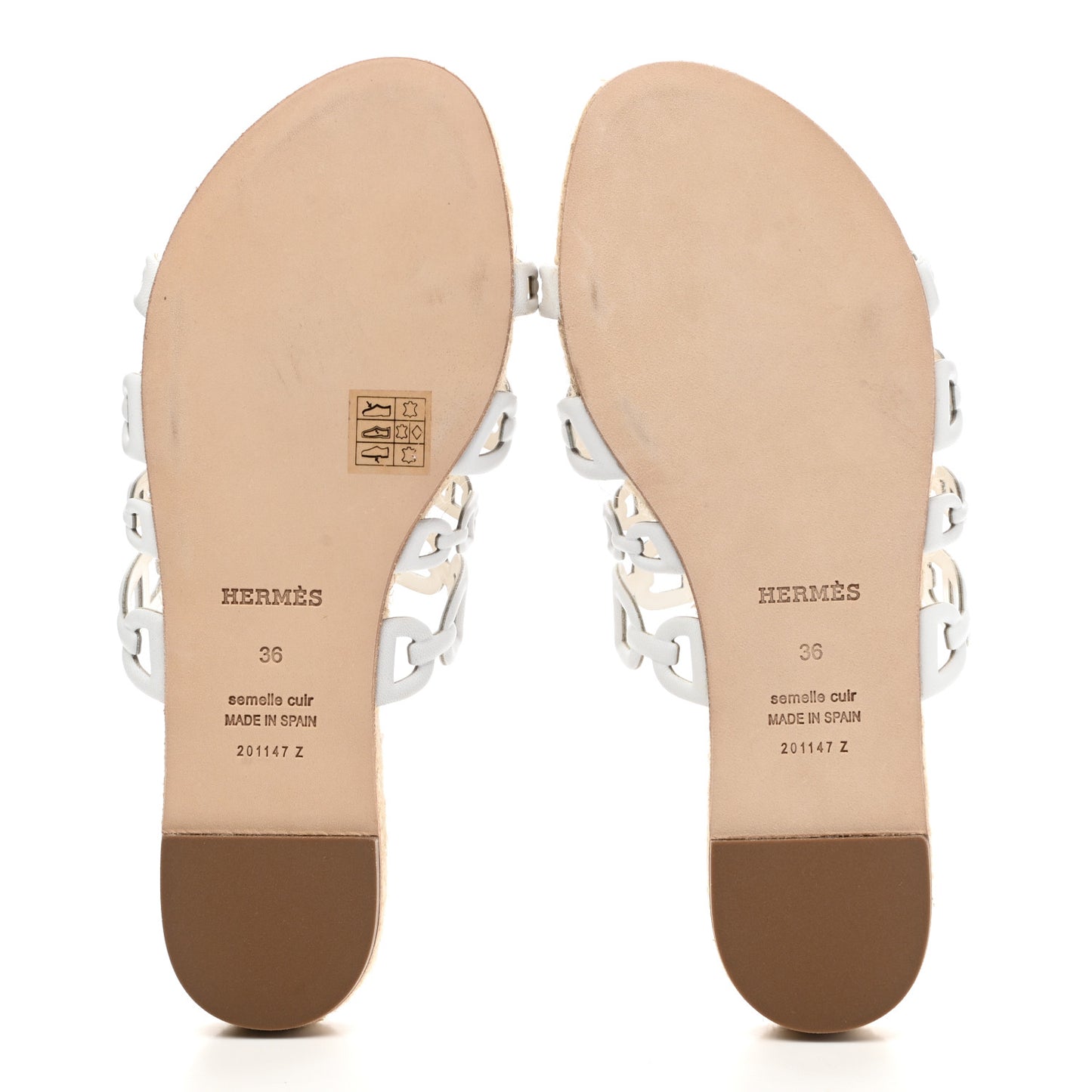Nappa Ancone Espadrille Sandals 36 White Naturel