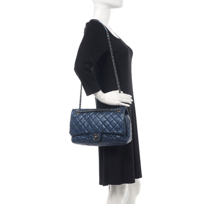 Chanel Iridescent Caviar Quilted Large Chic Flap Blue 2 of 15