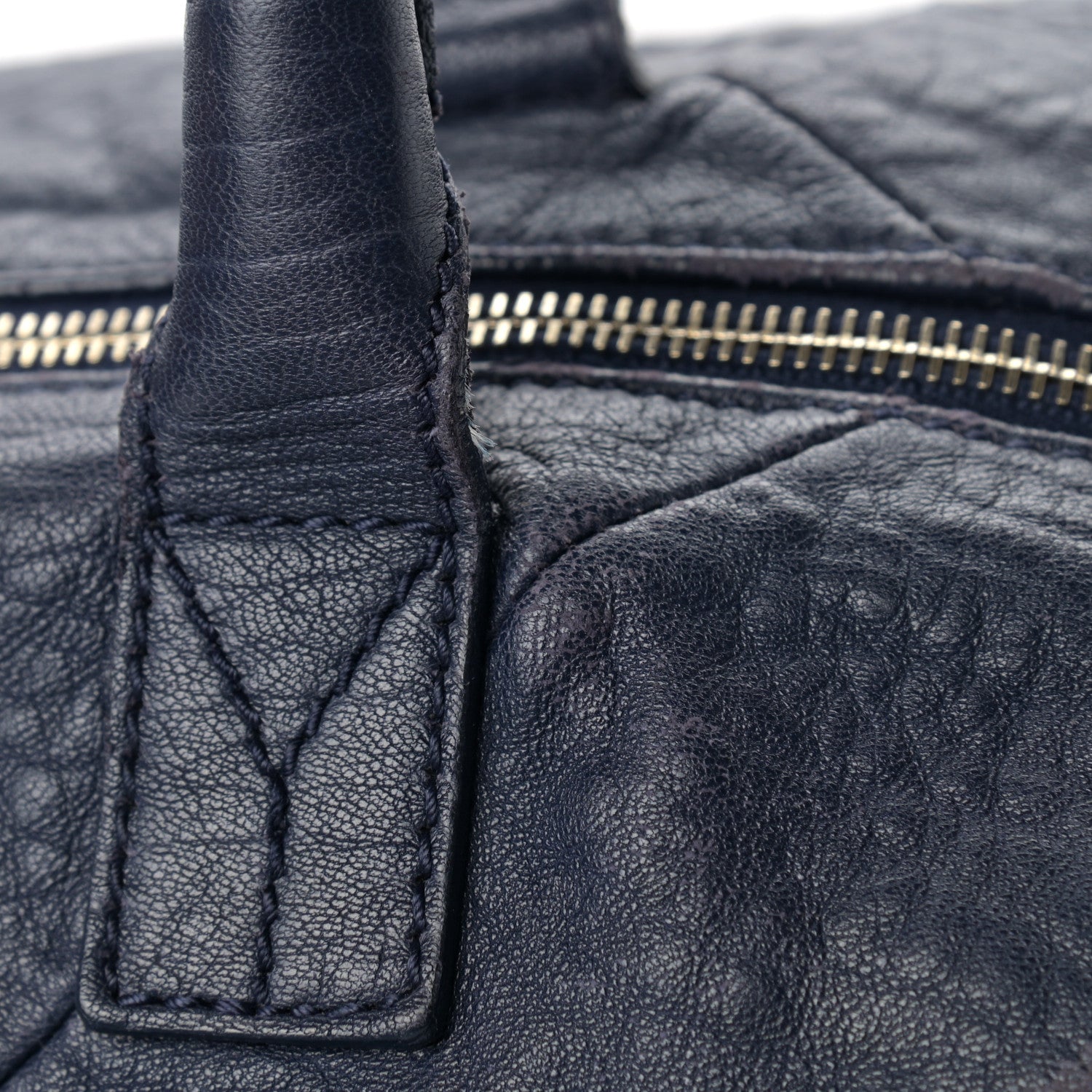 Saint Laurent Pebbled Lambskin Medium Easy Sac Navy 16 of 16