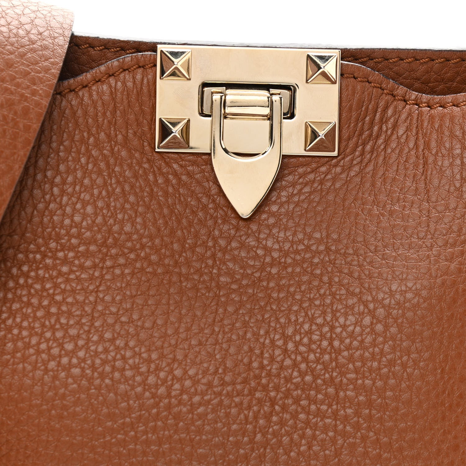 Valentino Garavani Pebbled Calfskin Mini Rockstud Flip-Lock Messenger Bag Light Cuir 6 of 10