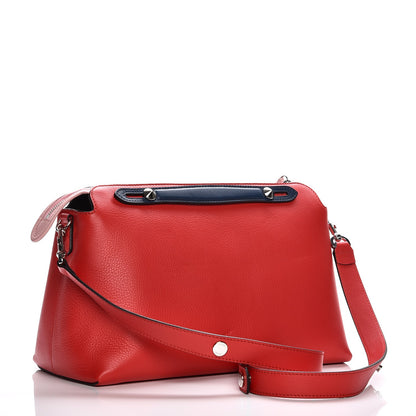 Fendi Vitello Dolce 4 Color Large By The Way Boston Bag Caipiroska Blue Multicolor 3 of 9