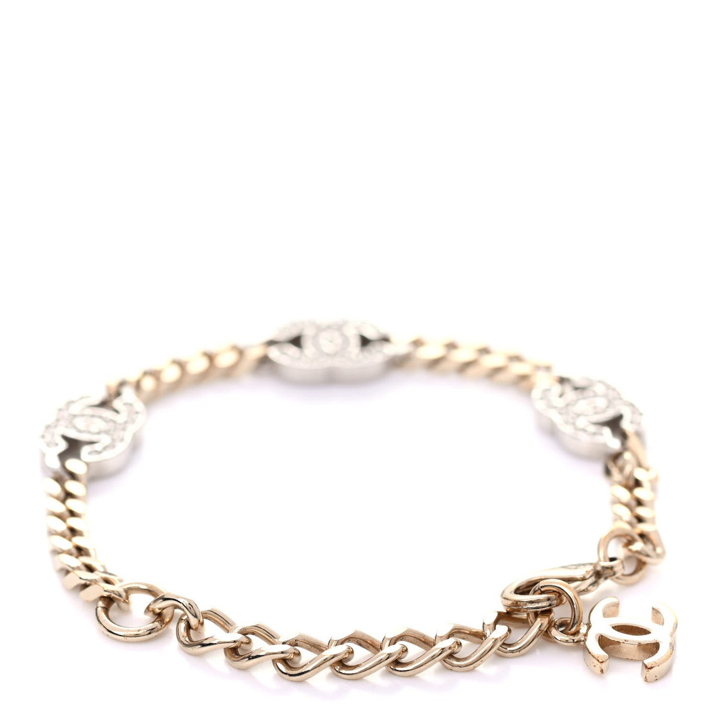 Crystal CC Chain Bracelet Gold Silver