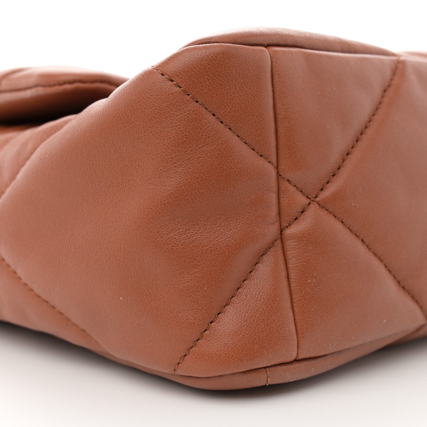 Lambskin Quilted Large Chanel 19 Flap Brown