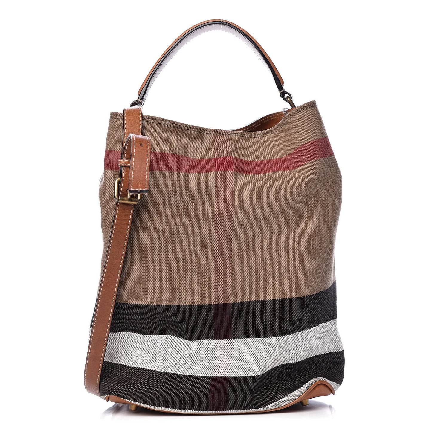 Canvas Mega Check Medium Ashby Hobo Saddle Brown