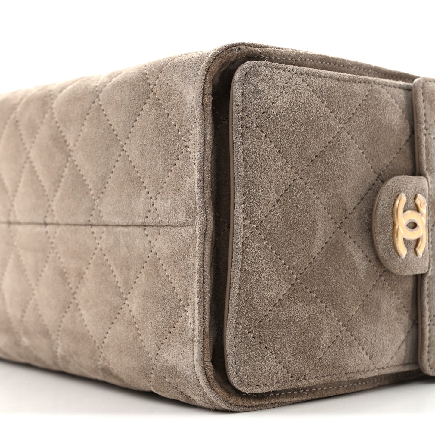 Suede Quilted Small Chanel 25 Handbag Dark Grey