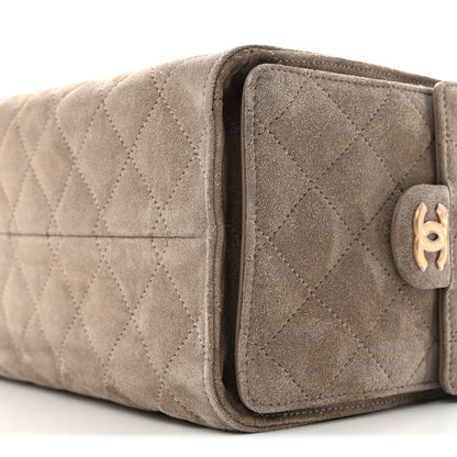 Chanel Suede Quilted Small Chanel 25 Handbag Dark Grey 10 of 13