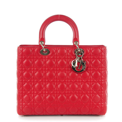 Christian Dior Lambskin Cannage Large Lady Dior Red 1 of 7