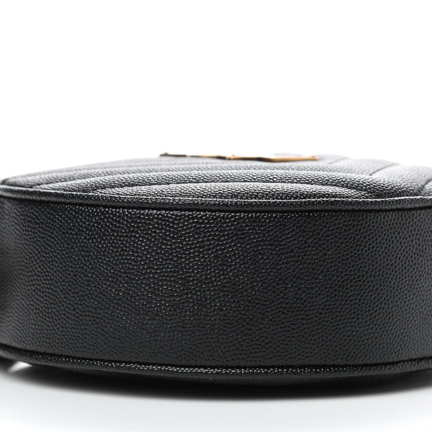 Grain De Poudre Matelasse Chevron Quilted Round Vinyle Camera Bag Black
