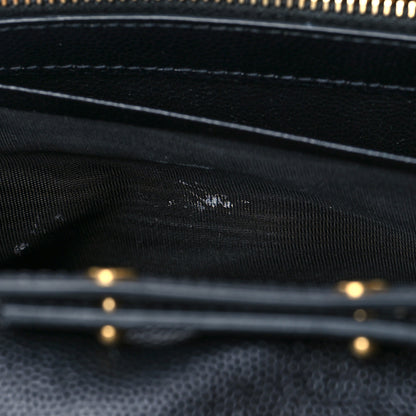 Saint Laurent Grain De Poudre Matelasse Chevron Monogram Chain Wallet Black 11 of 11