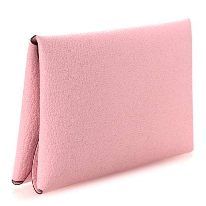 Hermes Chevre Mysore Calvi Duo Card Case Rose Sakura 3 of 7
