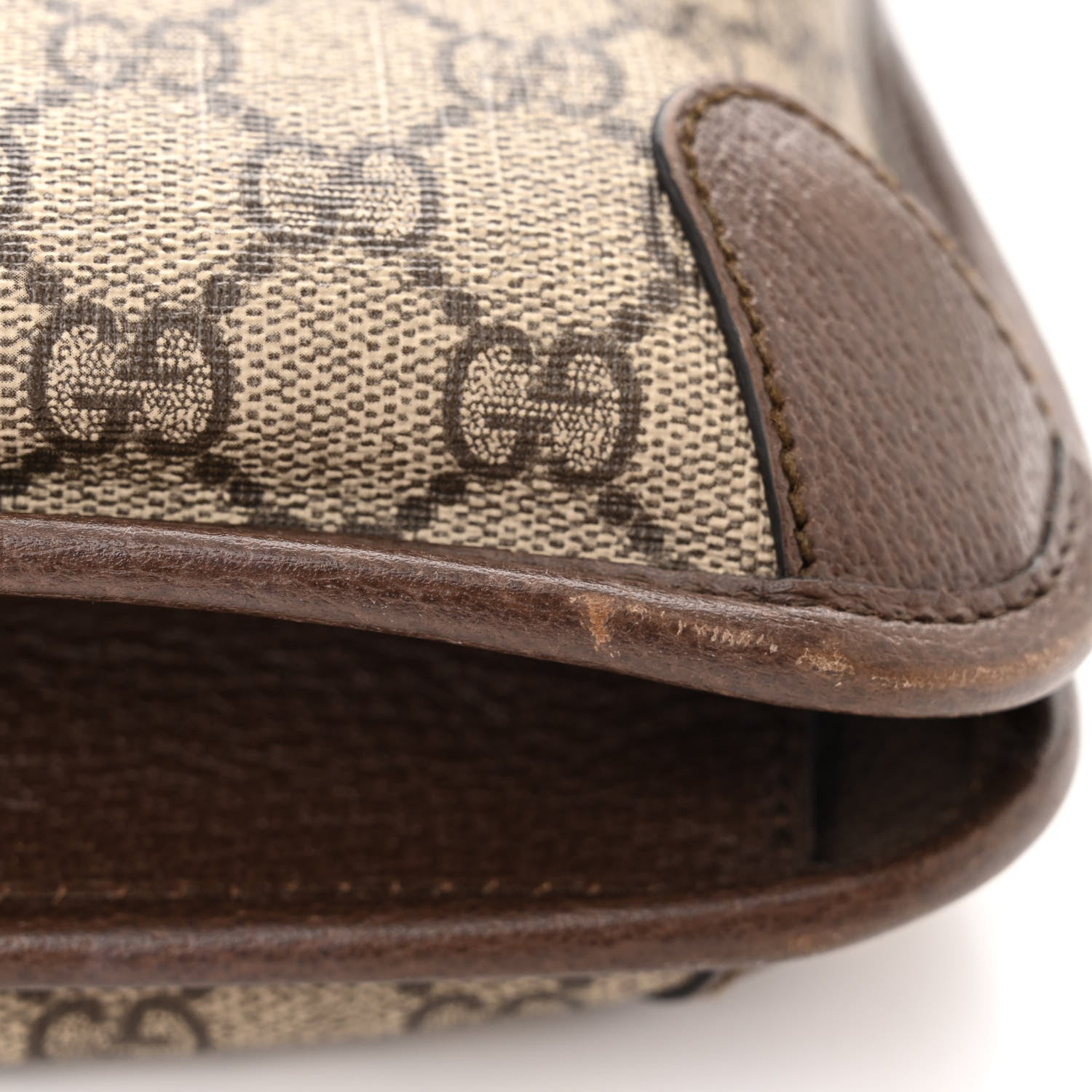 Gucci GG Supreme Monogram Web Small Neo Vintage Double Flap Messenger Bag Beige New Acero 14 of 16