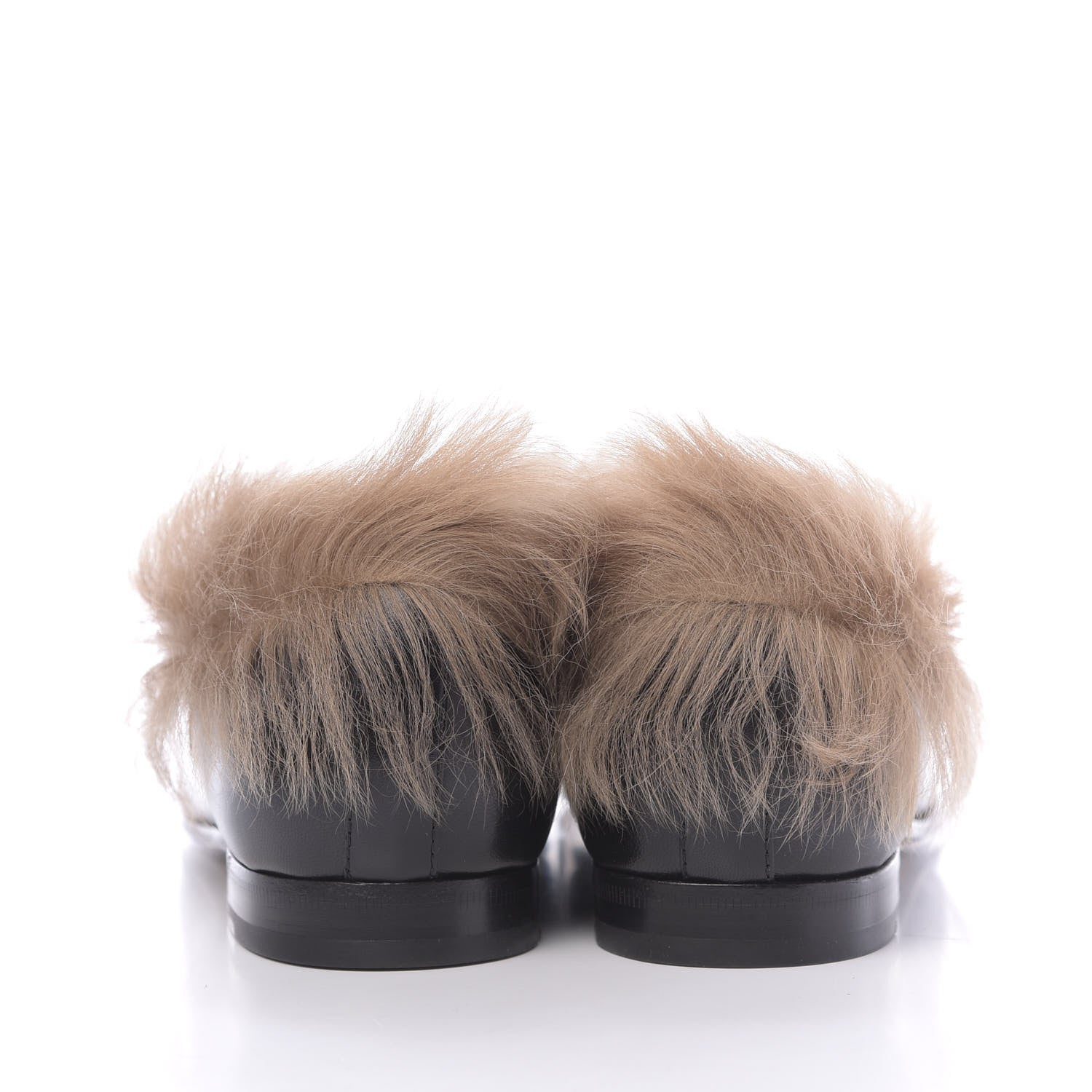 Gucci Malaga Kid Fur Womens Jordaan Loafers 41 Black Natural 5 of 12