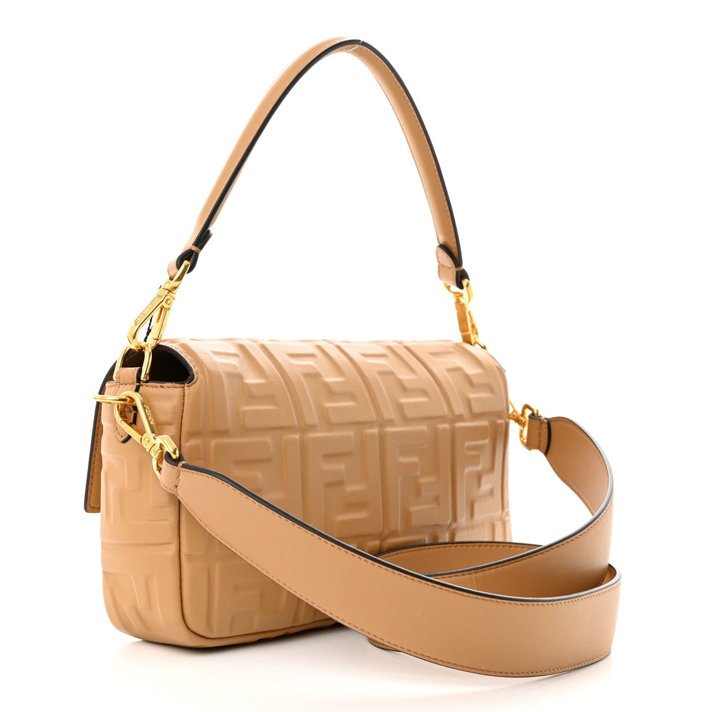 Nappa FF 1974 Embossed Baguette Miele Scuro