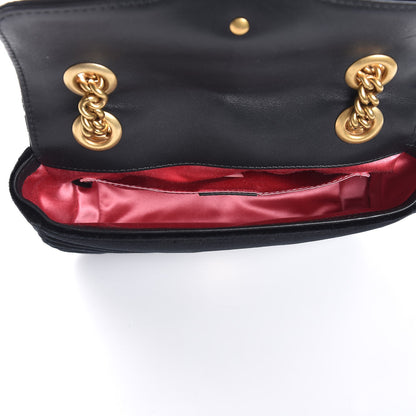 Gucci Velvet Matelasse Mini GG Marmont Shoulder Bag Black 5 of 7