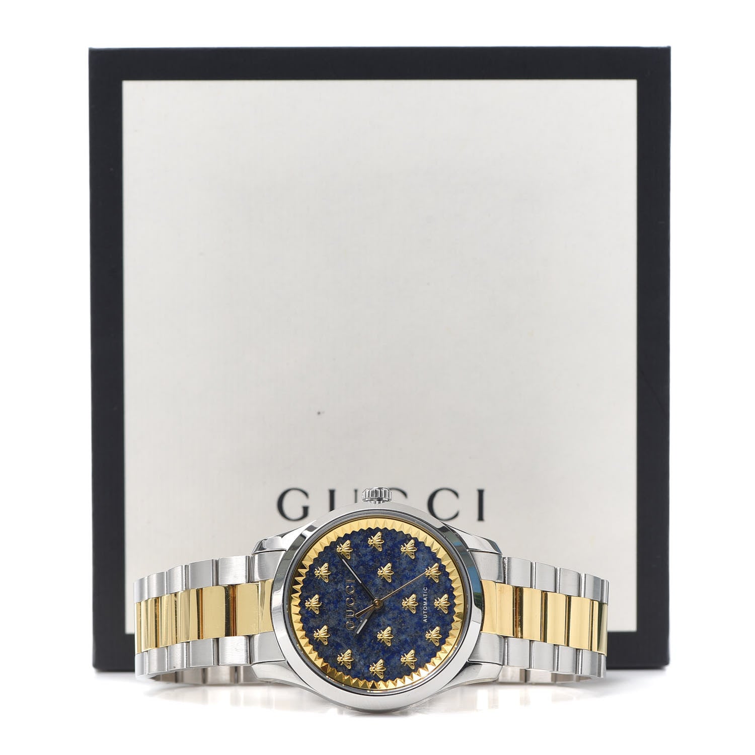 Gucci Stainless Steel Lapis Lazuli 38mm G-Timeless Bee Automatic Watch 6 of 6