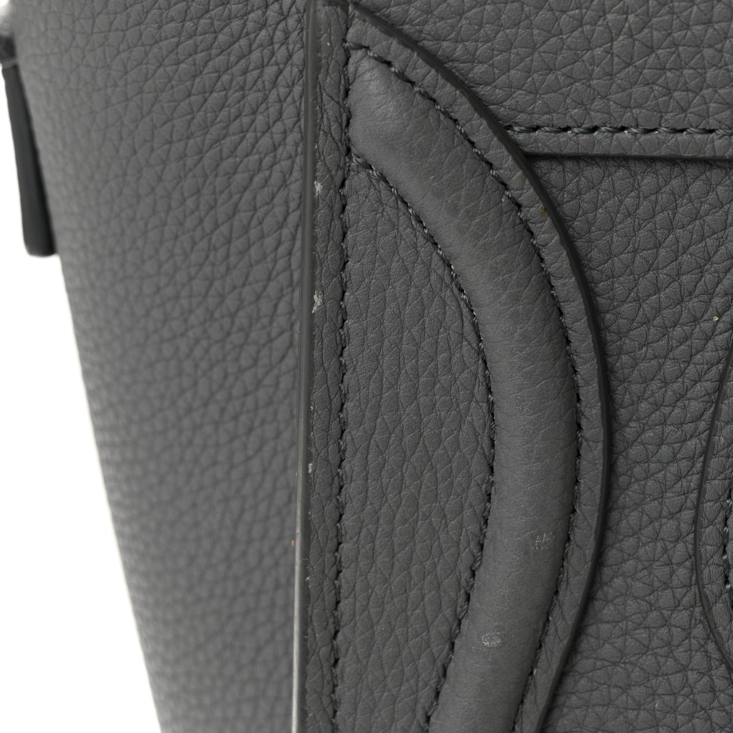 Drummed Calfskin Nano Luggage Kohl
