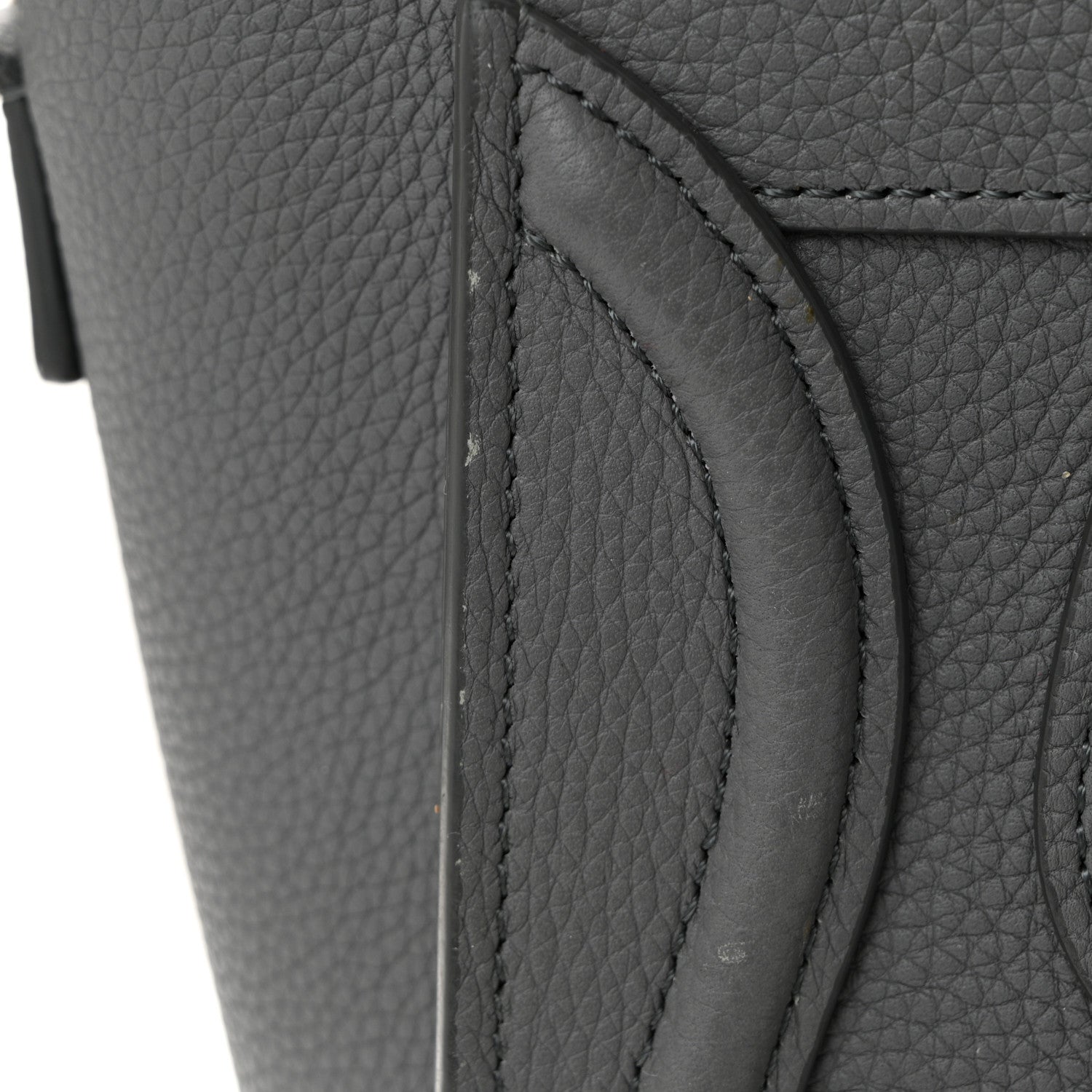 Celine Drummed Calfskin Nano Luggage Kohl 14 of 14