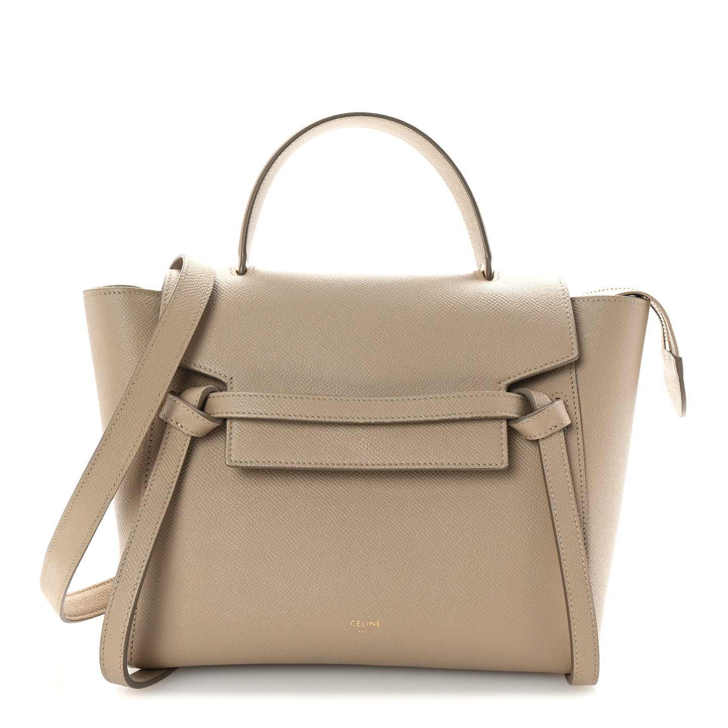 Grained Calfskin Micro Belt Bag Light Taupe