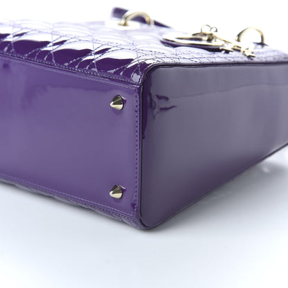Christian Dior Patent Cannage Medium Lady Dior Purple 8 of 11