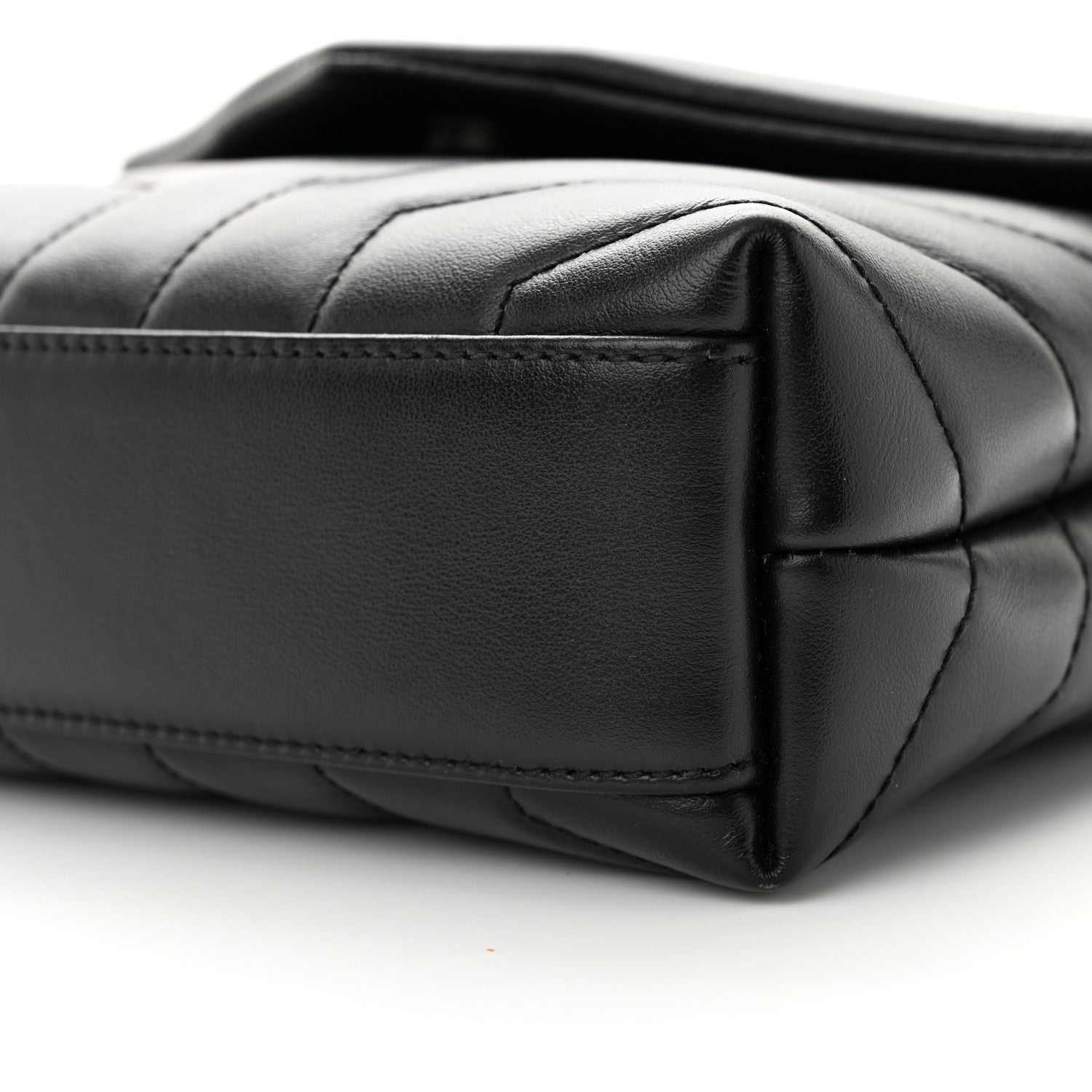 Saint Laurent Calfskin Y Quilted Monogram Monochrome Toy Loulou Crossbody Bag Black 10 of 11