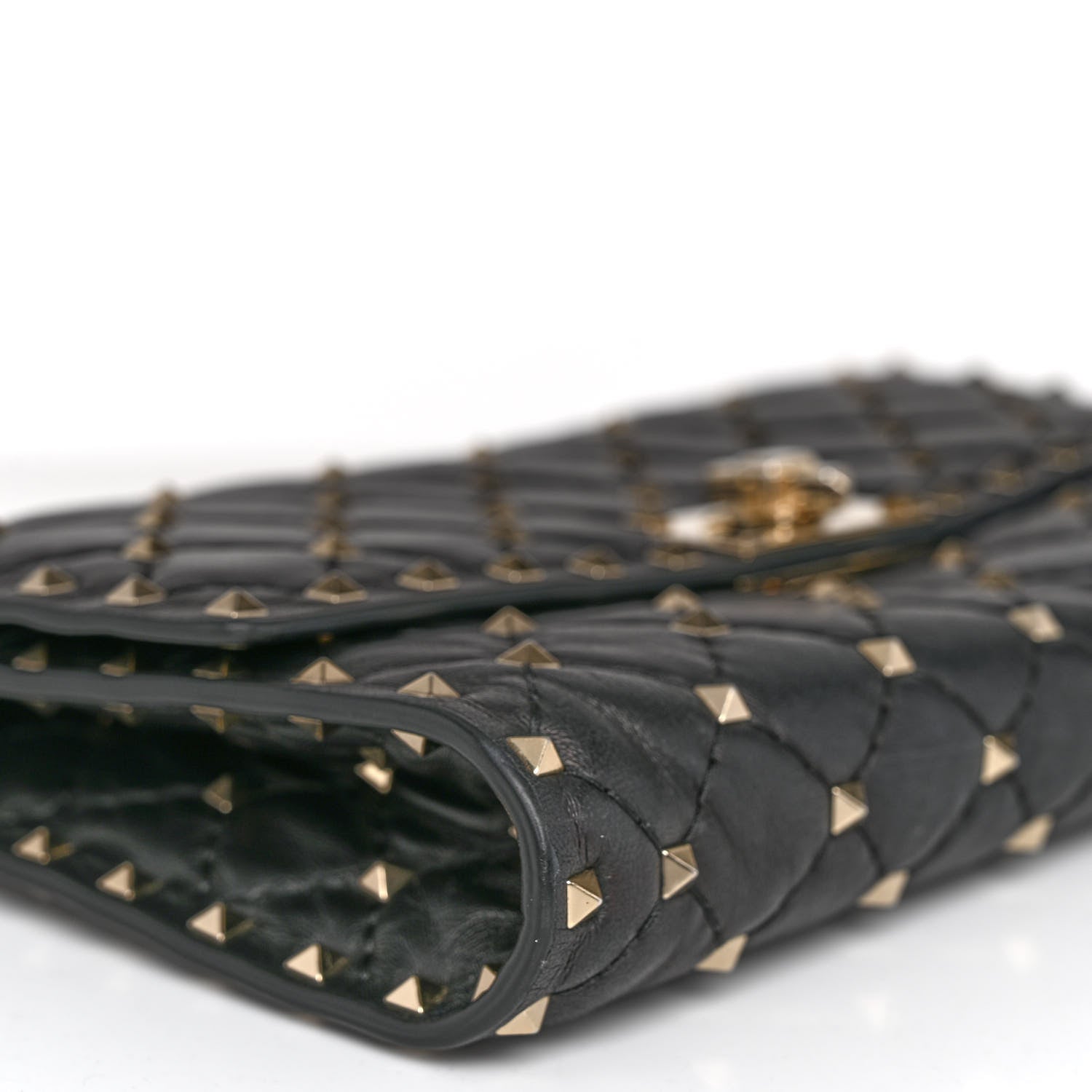 Valentino Garavani Nappa Rockstud Spike Wallet On Chain Black 10 of 11