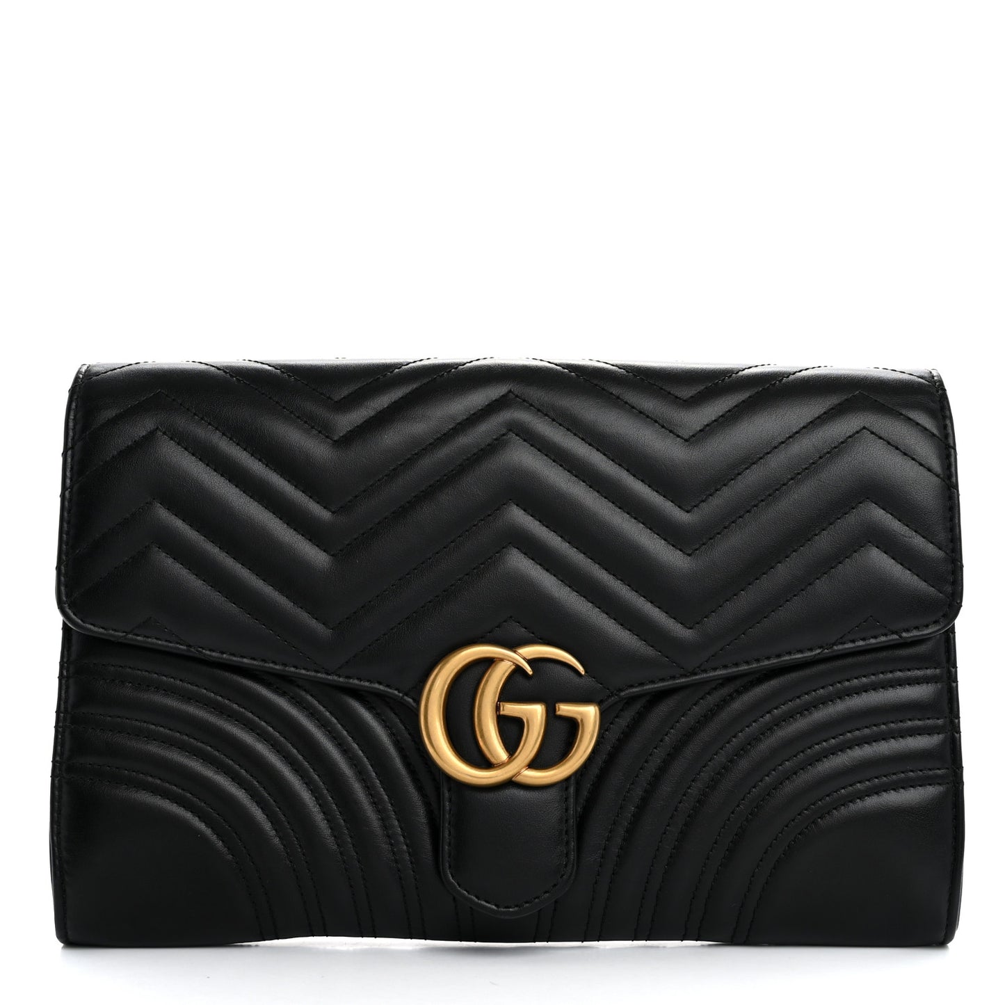 Calfskin Matelasse GG Marmont Clutch Black