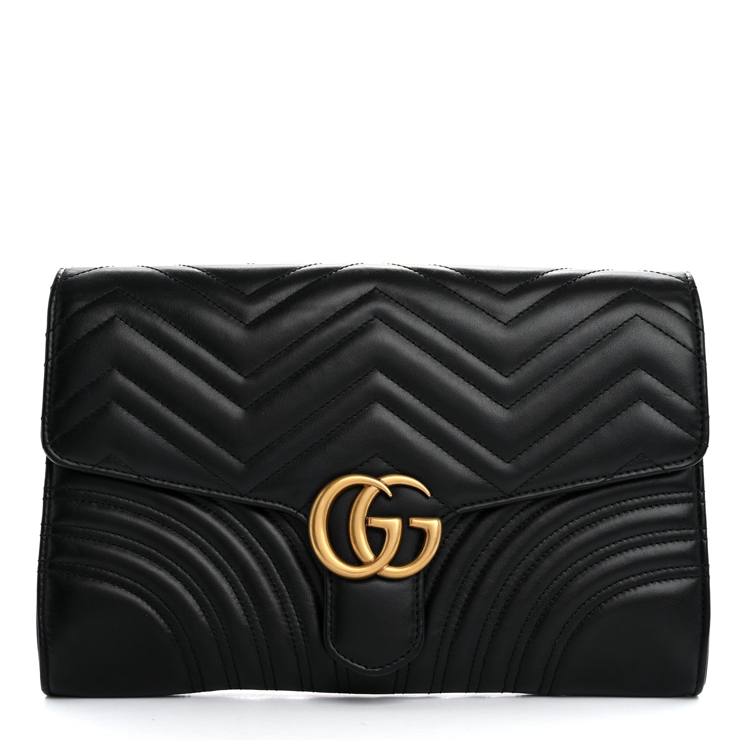 Gucci Calfskin Matelasse GG Marmont Clutch Black 1 of 8