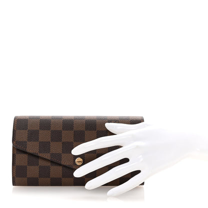 Louis Vuitton Damier Ebene Sarah Wallet NM Rose Ballerine 2 of 7