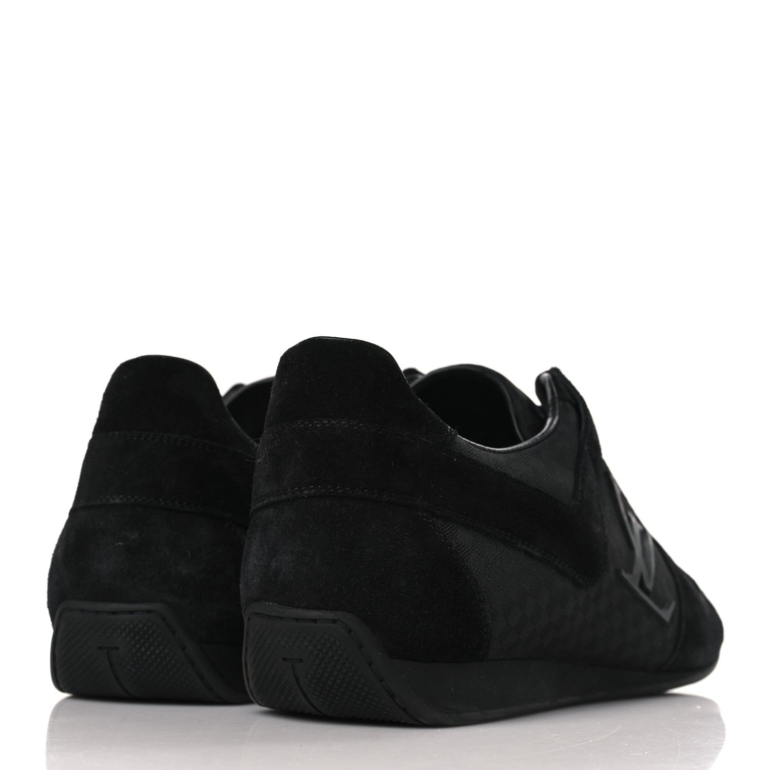Louis Vuitton Suede Mini Damier Vibes Sneakers 8.5 Black 4 of 7