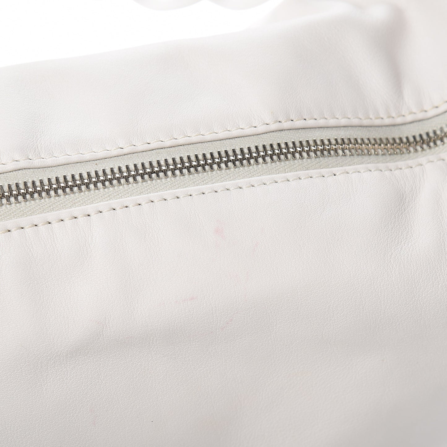 Calfskin Modern Chain Rhodoid Hobo White